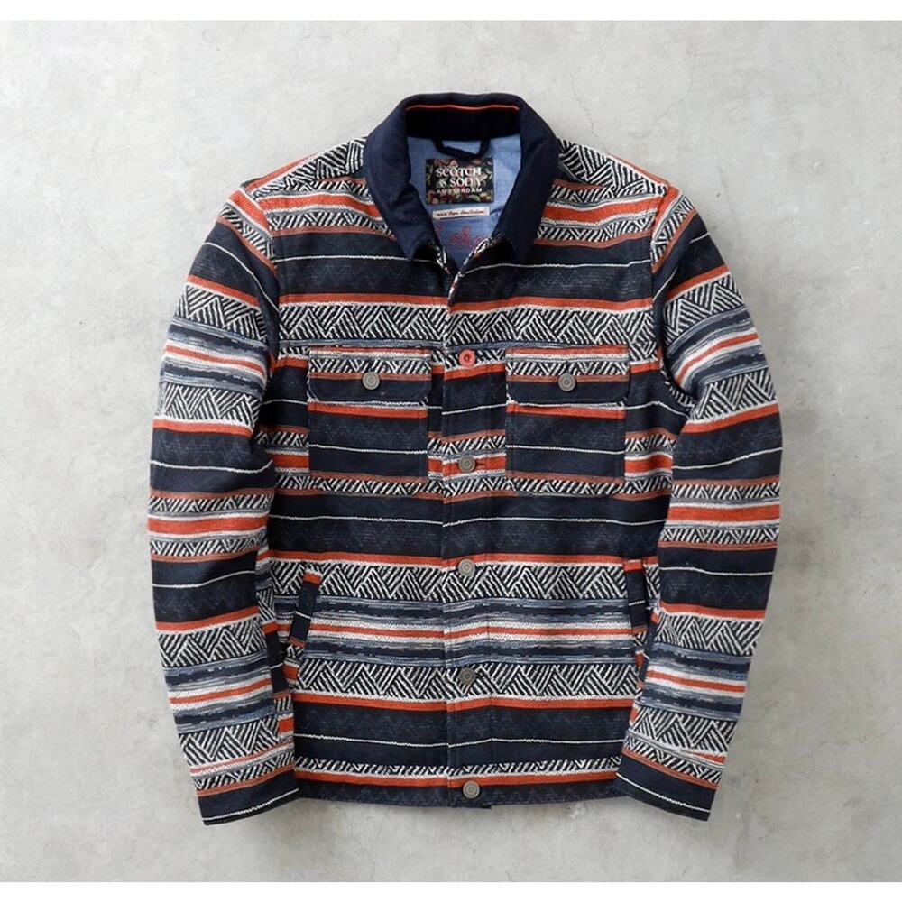 Scotch & Soda Western Jacquard Bomber Shirt Jacket – Size XL